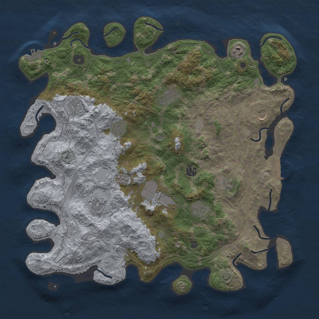 Rust Map: Procedural Map, Size: 4400, Seed: 36606925, 19 Monuments