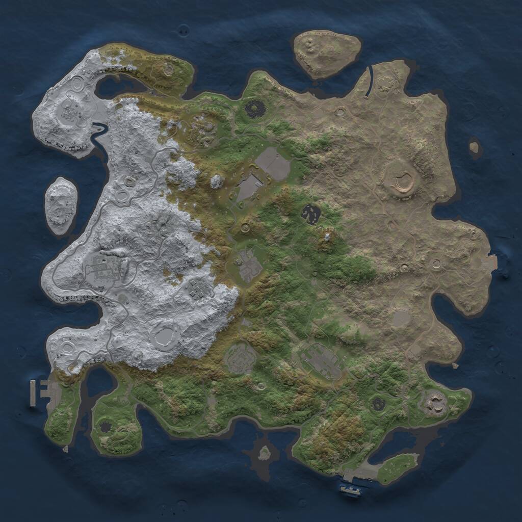 Rust Map: Procedural Map, Size: 4000, Seed: 31782, 16 Monuments