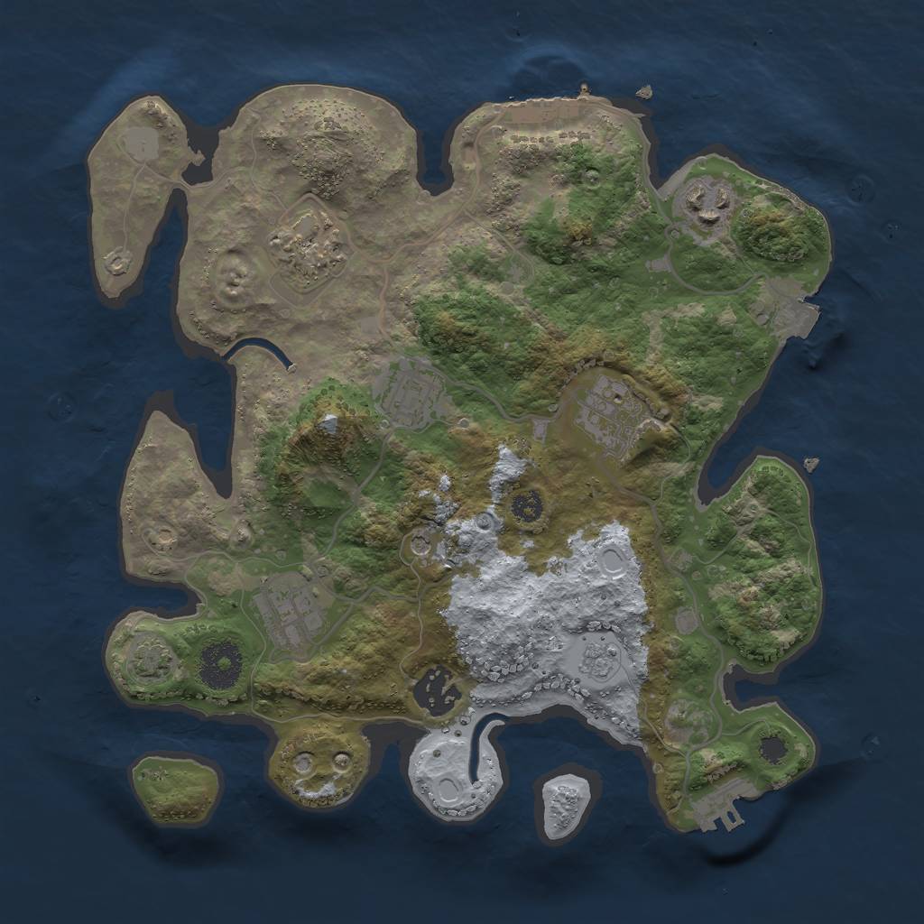 Rust Map: Procedural Map, Size: 3000, Seed: 1812663891, 14 Monuments