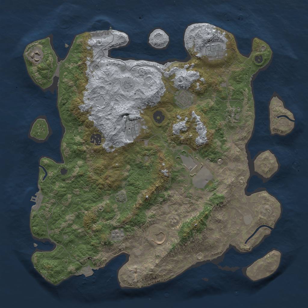 Rust Map: Procedural Map, Size: 3900, Seed: 17807524, 17 Monuments