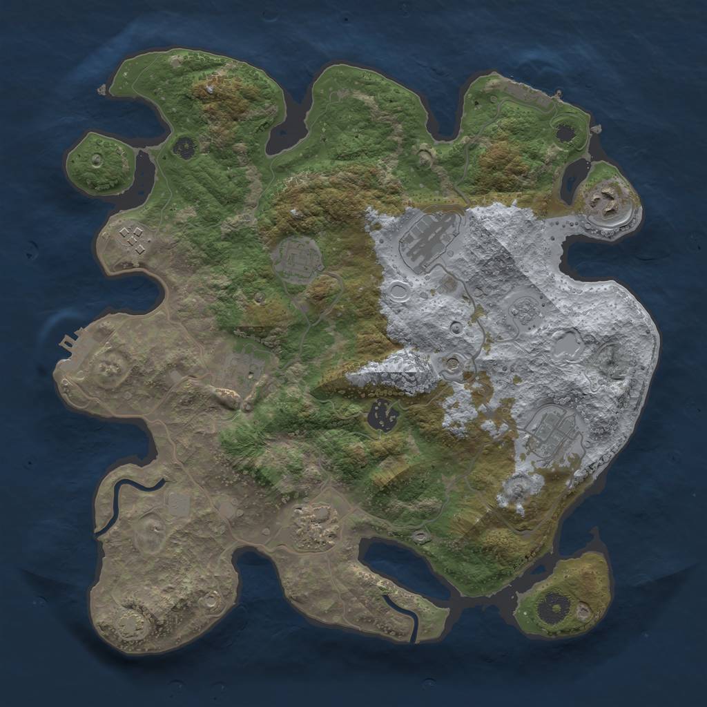 Rust Map: Procedural Map, Size: 3400, Seed: 48223158, 16 Monuments