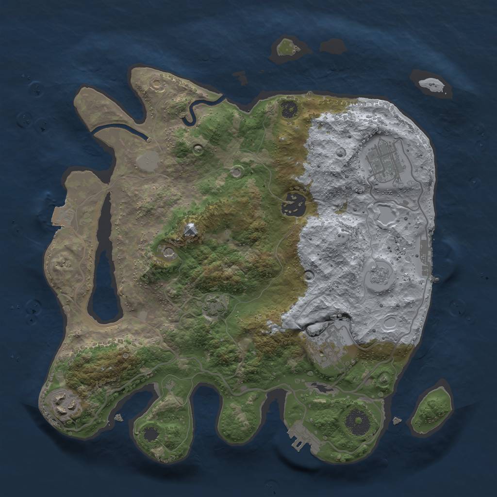 Rust Map: Procedural Map, Size: 3000, Seed: 373271390, 12 Monuments