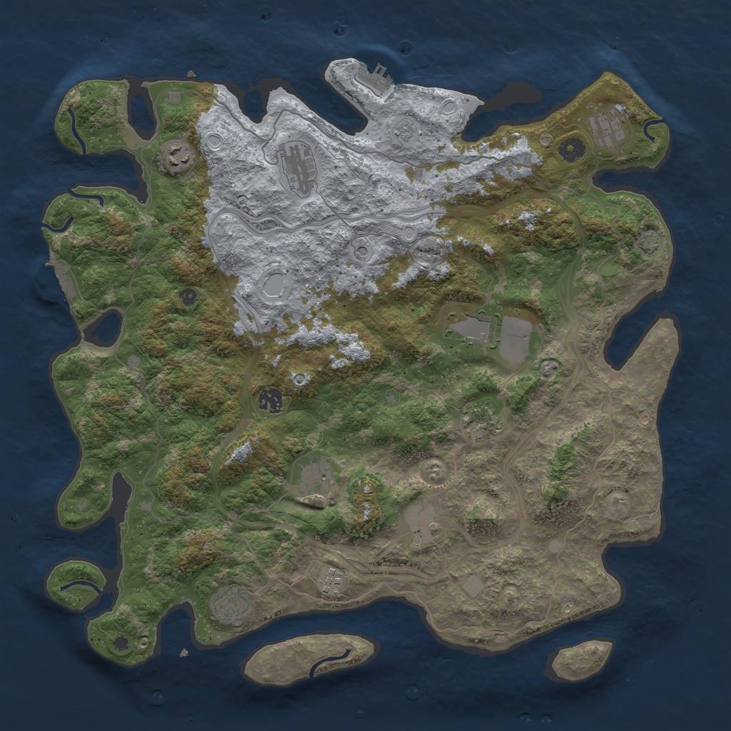 Rust Map: Procedural Map, Size: 4400, Seed: 25395481, 18 Monuments