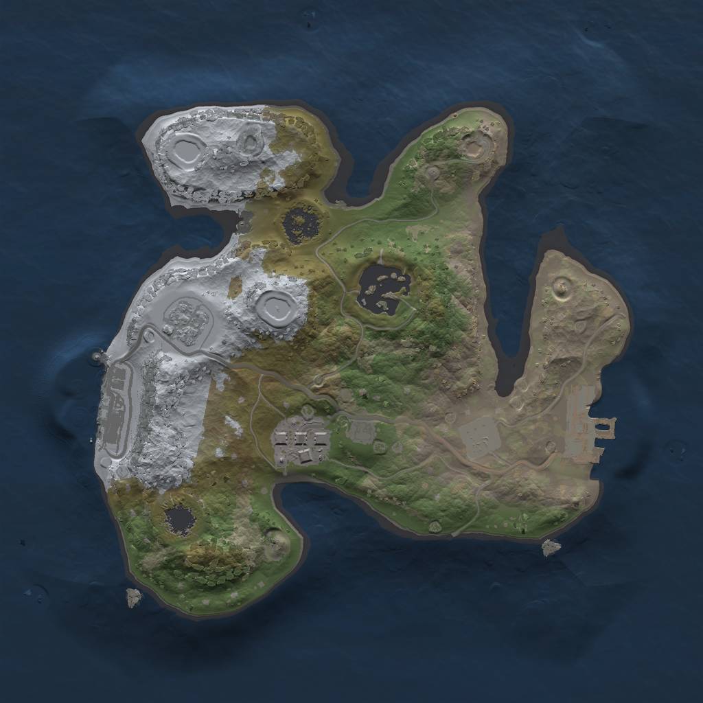 Rust Map: Procedural Map, Size: 2000, Seed: 523452414, 8 Monuments