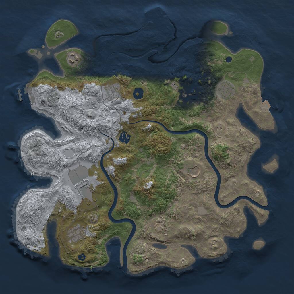 Rust Map: Procedural Map, Size: 3900, Seed: 14288466, 16 Monuments