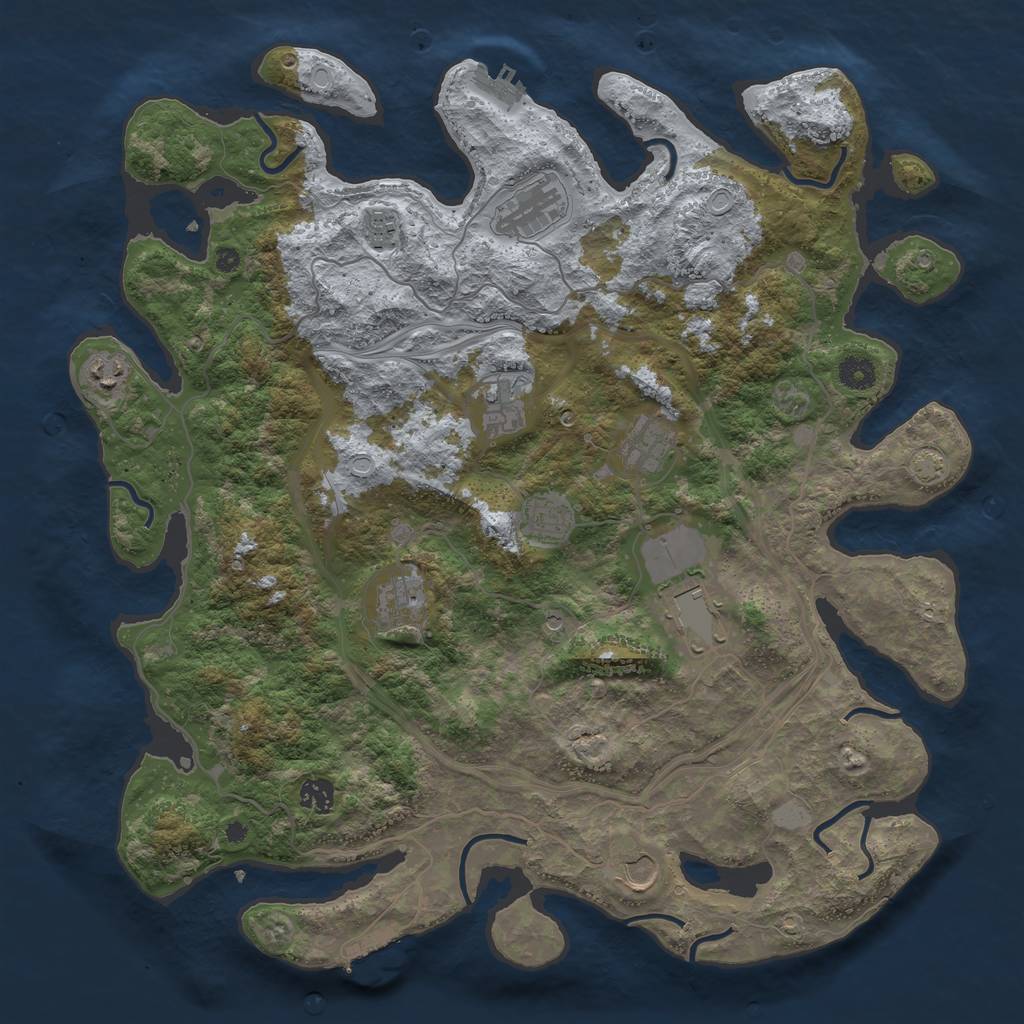 Rust Map: Procedural Map, Size: 4250, Seed: 67907011, 17 Monuments