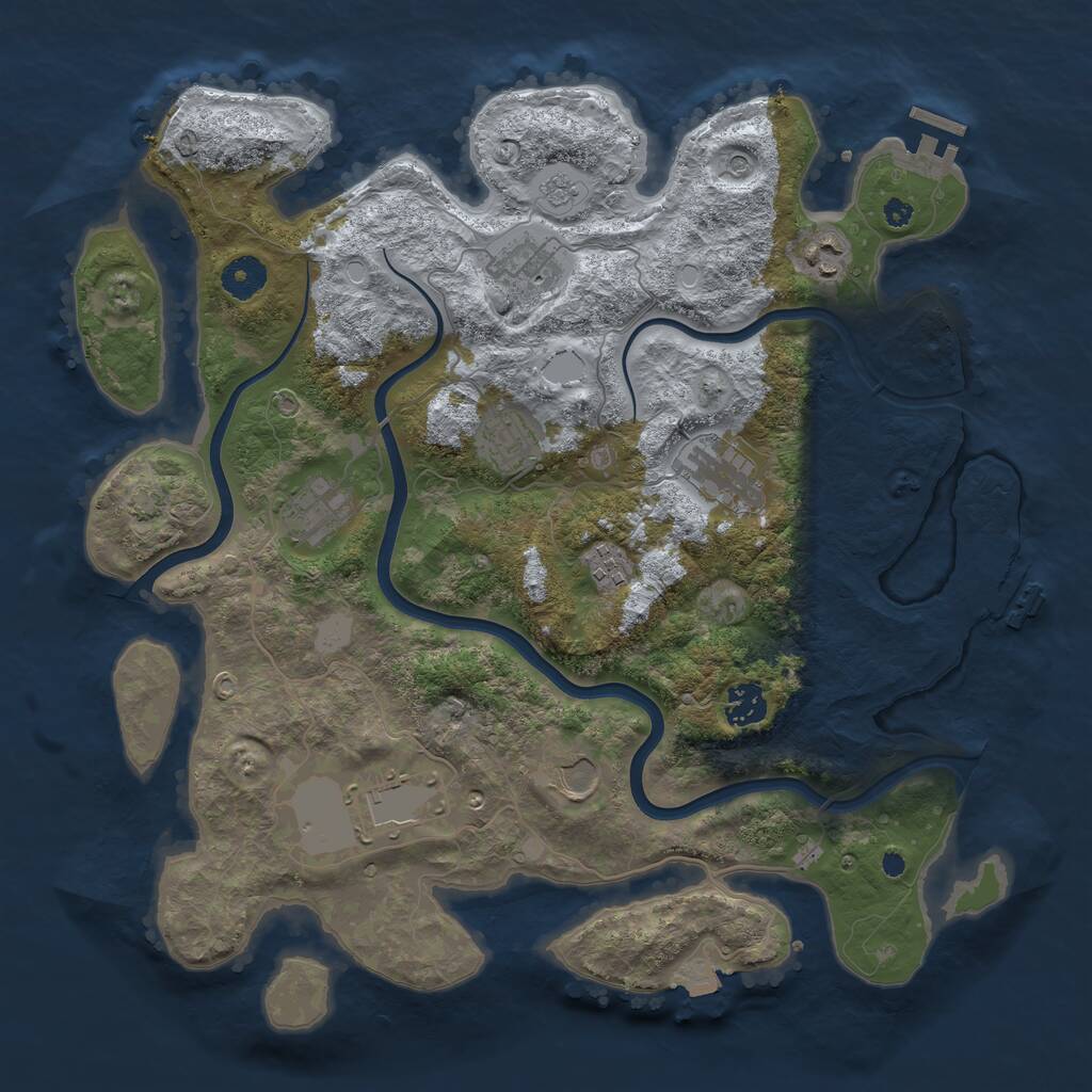 Rust Map: Procedural Map, Size: 3800, Seed: 11735409, 15 Monuments