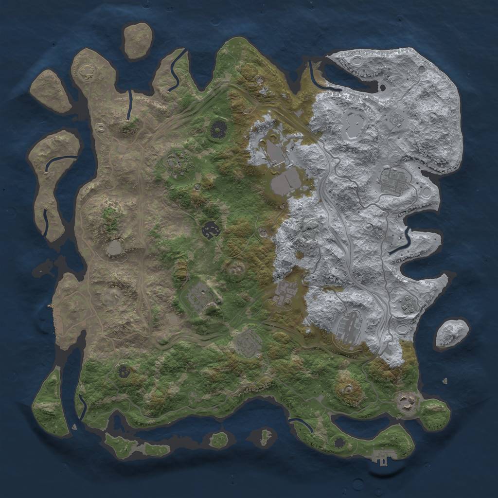 Rust Map: Procedural Map, Size: 4300, Seed: 94731863, 18 Monuments