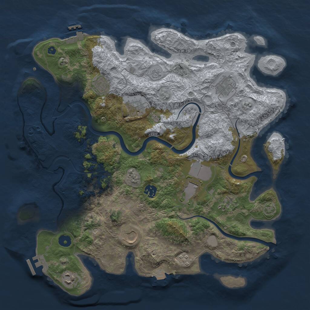 Rust Map: Procedural Map, Size: 3750, Seed: 6921948, 15 Monuments