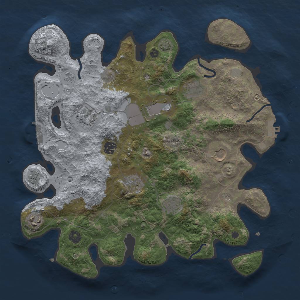 Rust Map: Procedural Map, Size: 3550, Seed: 59641754, 17 Monuments