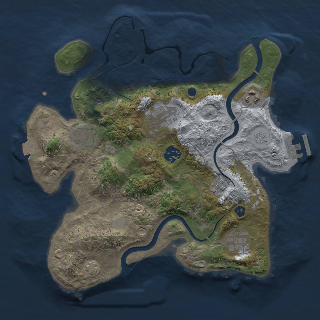 Rust Map: Procedural Map, Size: 3000, Seed: 159374398, 11 Monuments