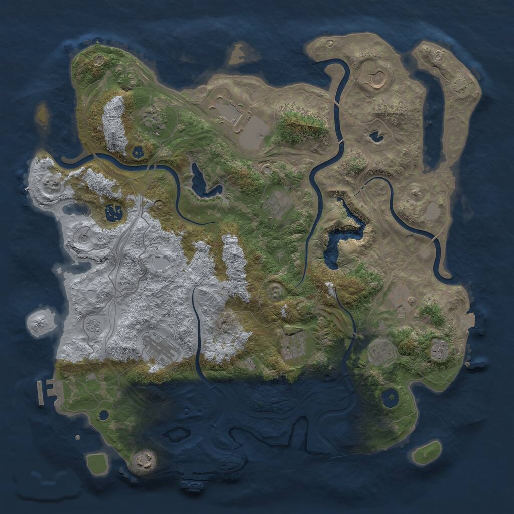 Rust Map: Procedural Map, Size: 4250, Seed: 91224150, 17 Monuments
