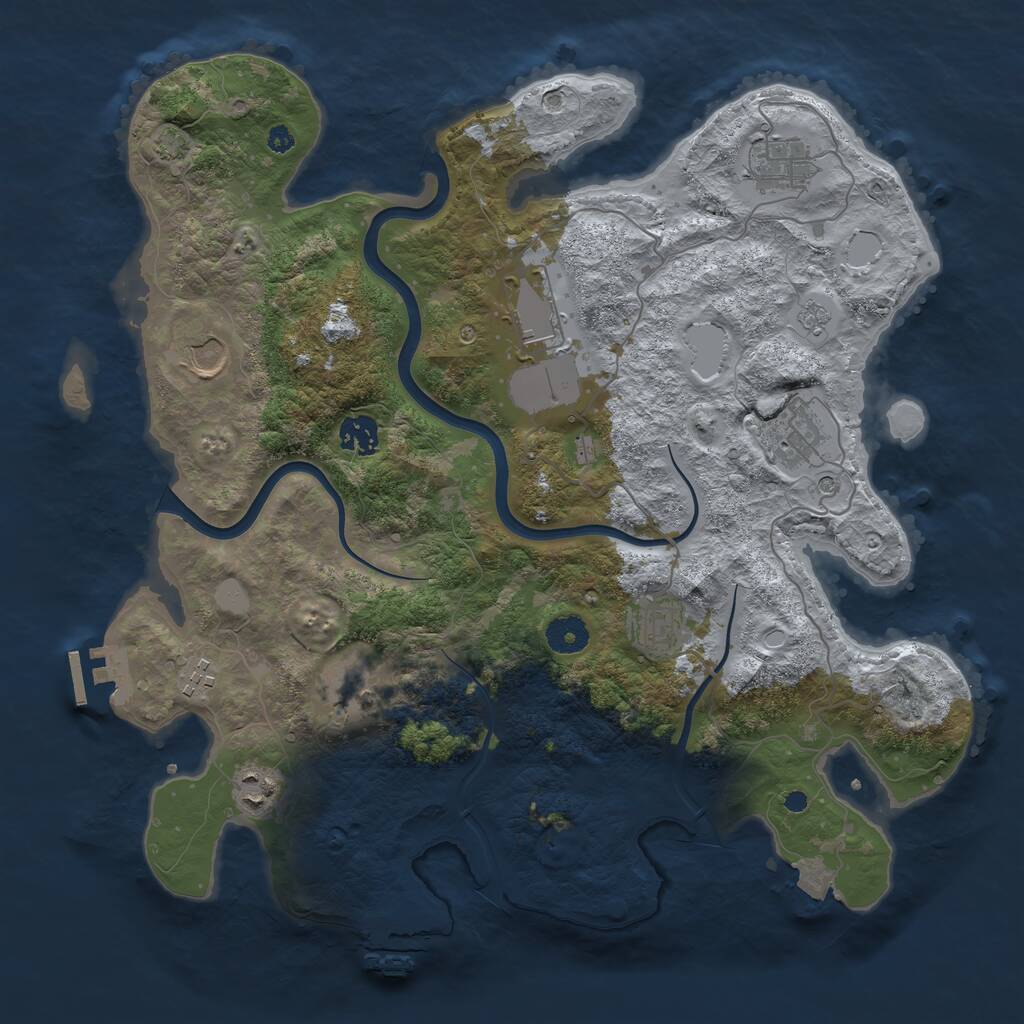Rust Map: Procedural Map, Size: 3800, Seed: 4500605, 15 Monuments