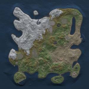 Thumbnail Rust Map: Procedural Map, Size: 3500, Seed: 1053559157, 17 Monuments