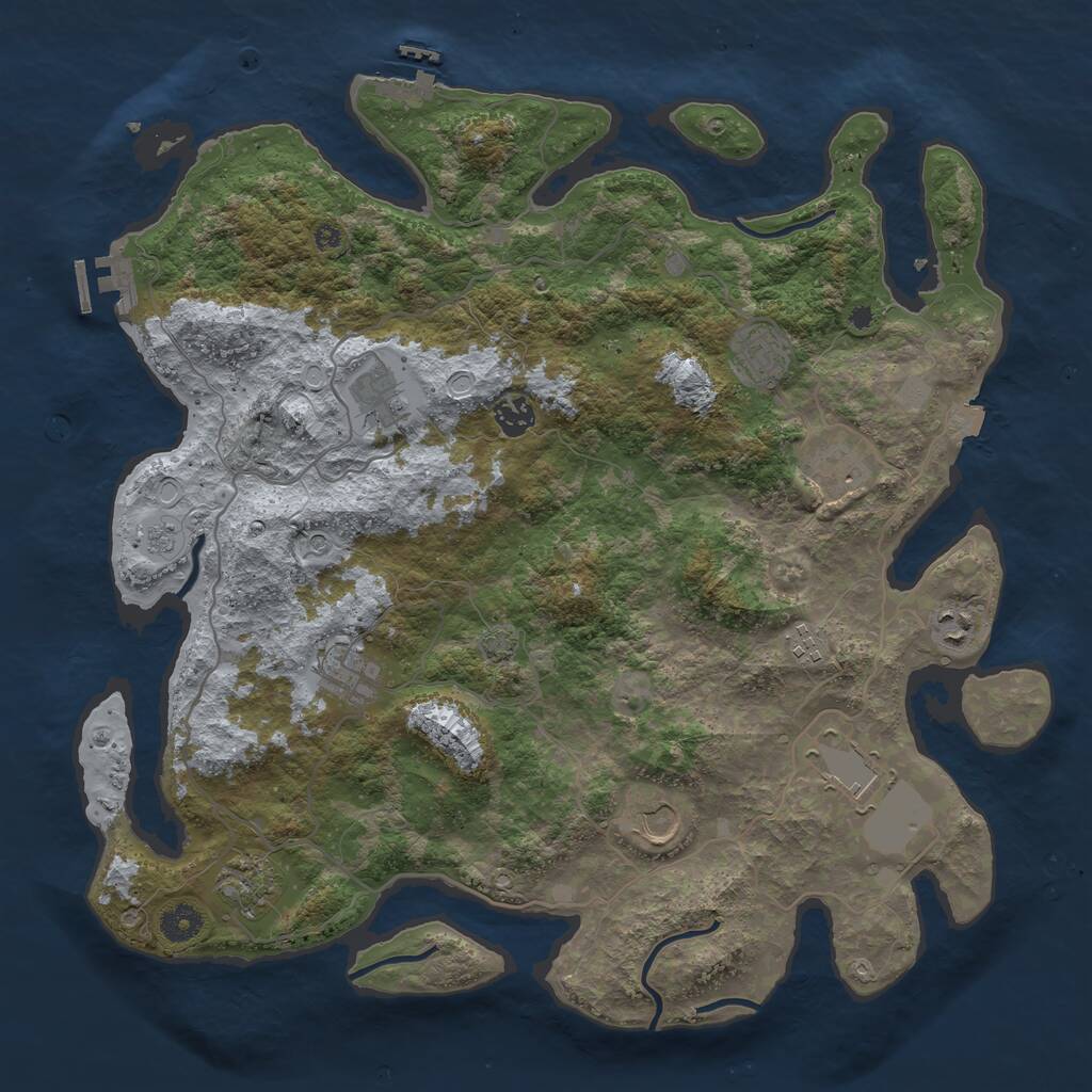 Rust Map: Procedural Map, Size: 4100, Seed: 6304480, 16 Monuments