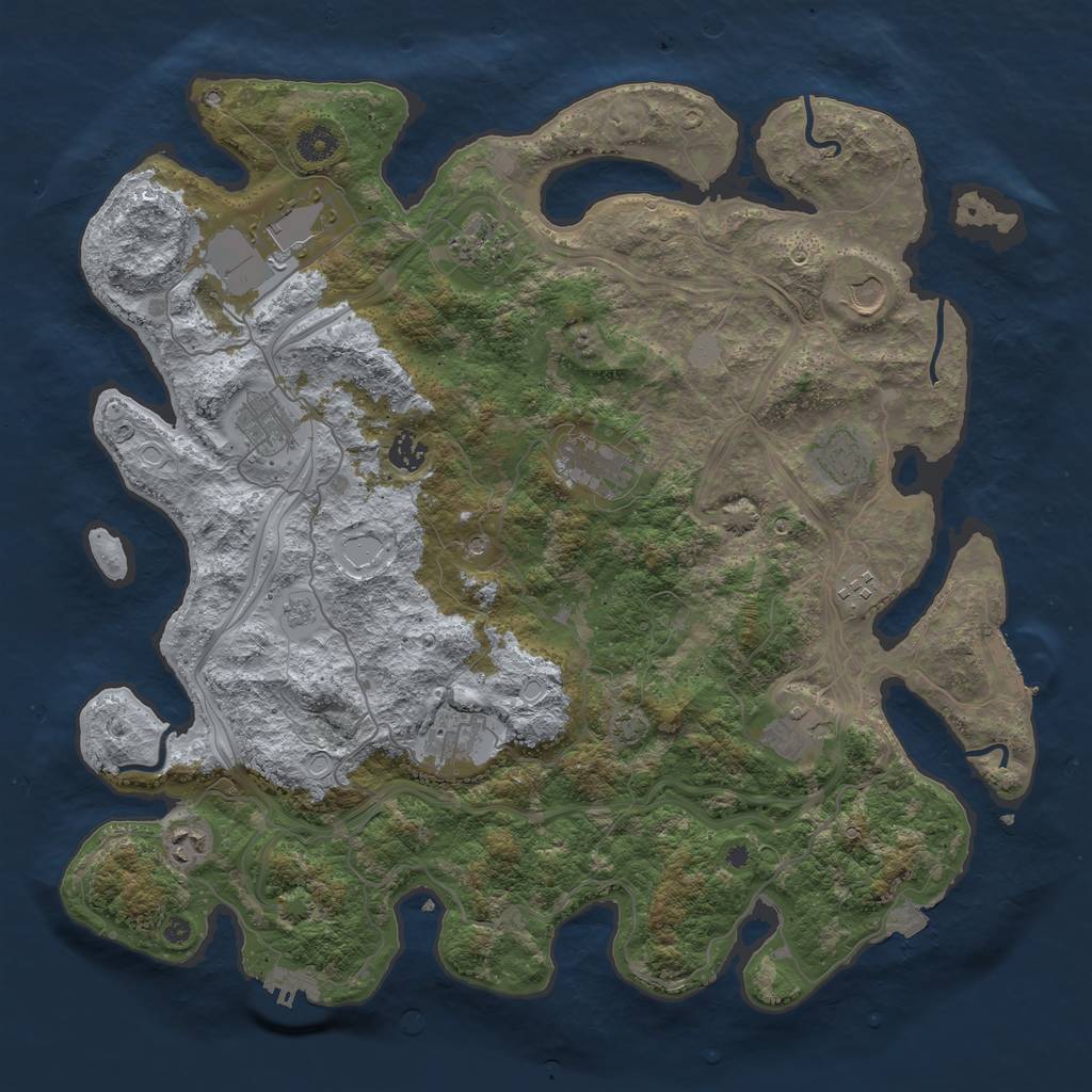 Rust Map: Procedural Map, Size: 4250, Seed: 280506683, 19 Monuments