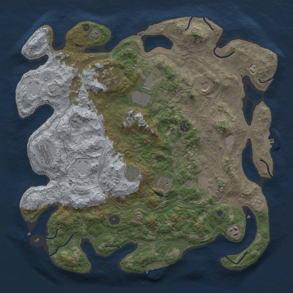 Rust Map: Procedural Map, Size: 4300, Seed: 29688983, 18 Monuments
