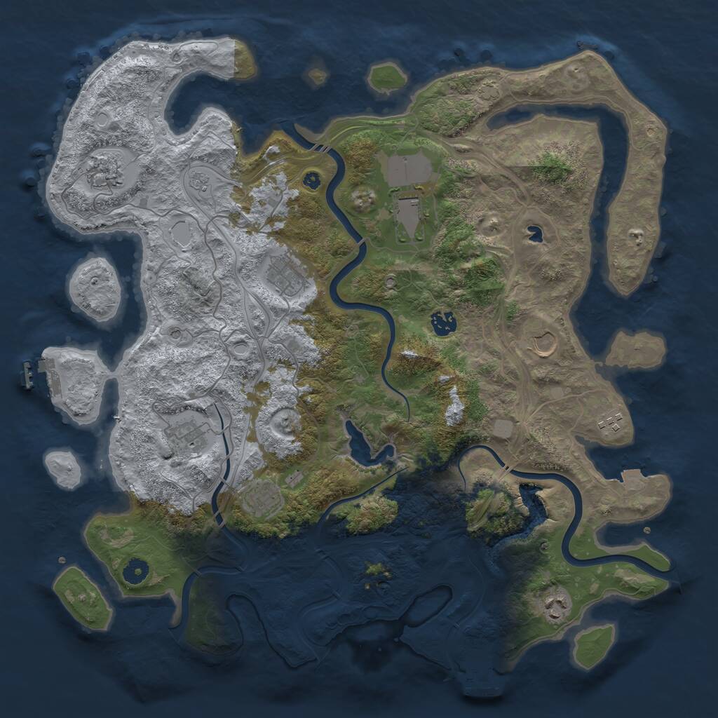 Rust Map: Procedural Map, Size: 4250, Seed: 60098463, 15 Monuments