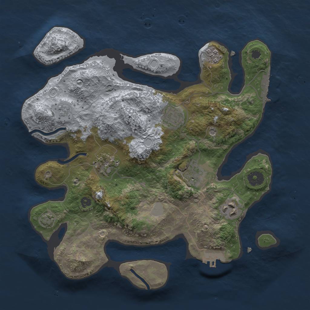 Rust Map: Procedural Map, Size: 3000, Seed: 891799586, 13 Monuments