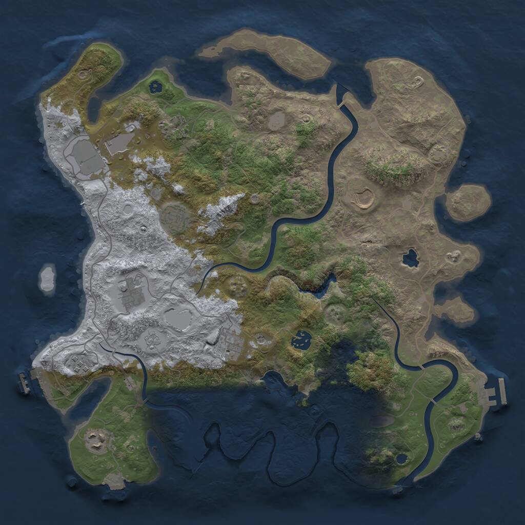 Rust Map: Procedural Map, Size: 4000, Seed: 77644, 15 Monuments