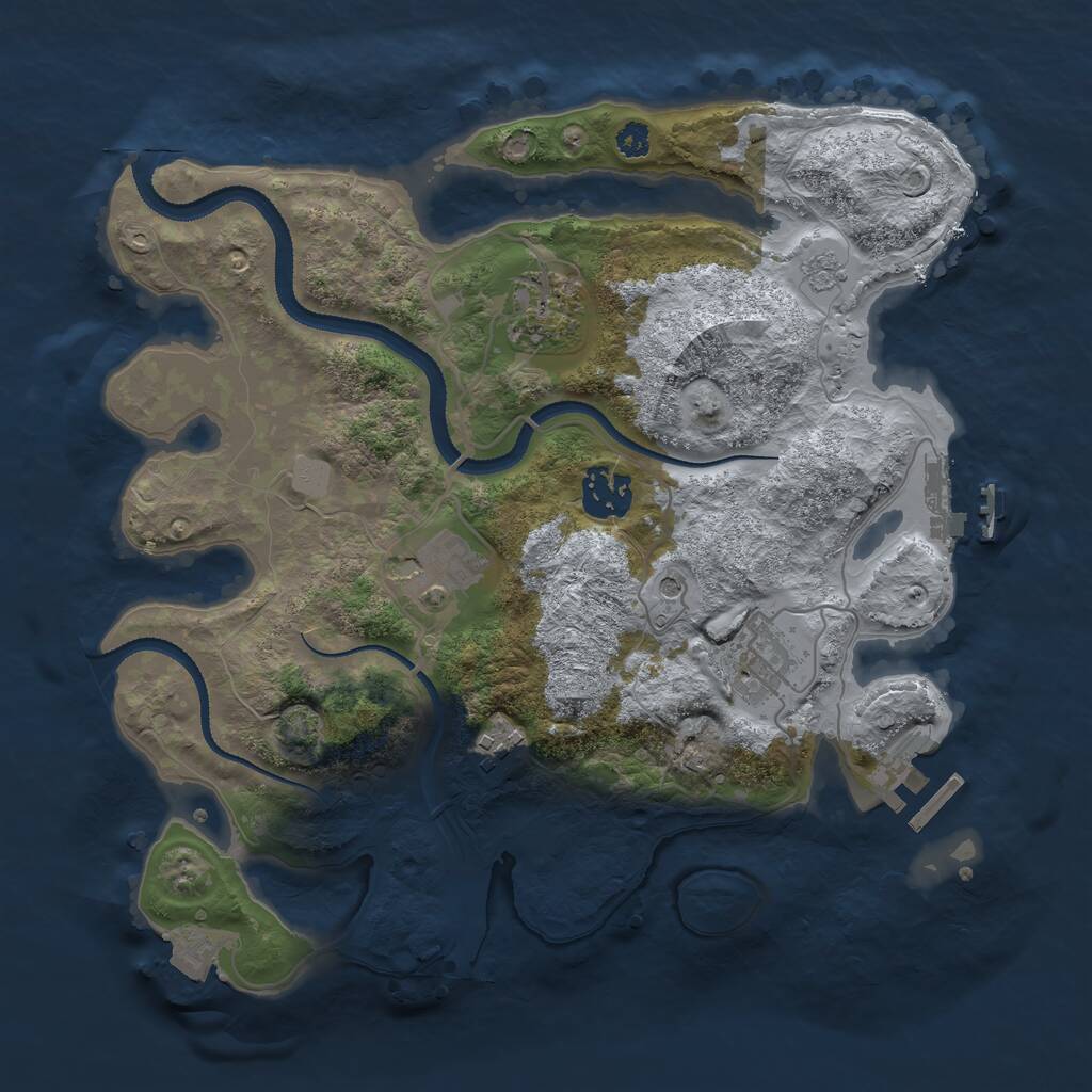 Rust Map: Procedural Map, Size: 3123, Seed: 3123, 11 Monuments