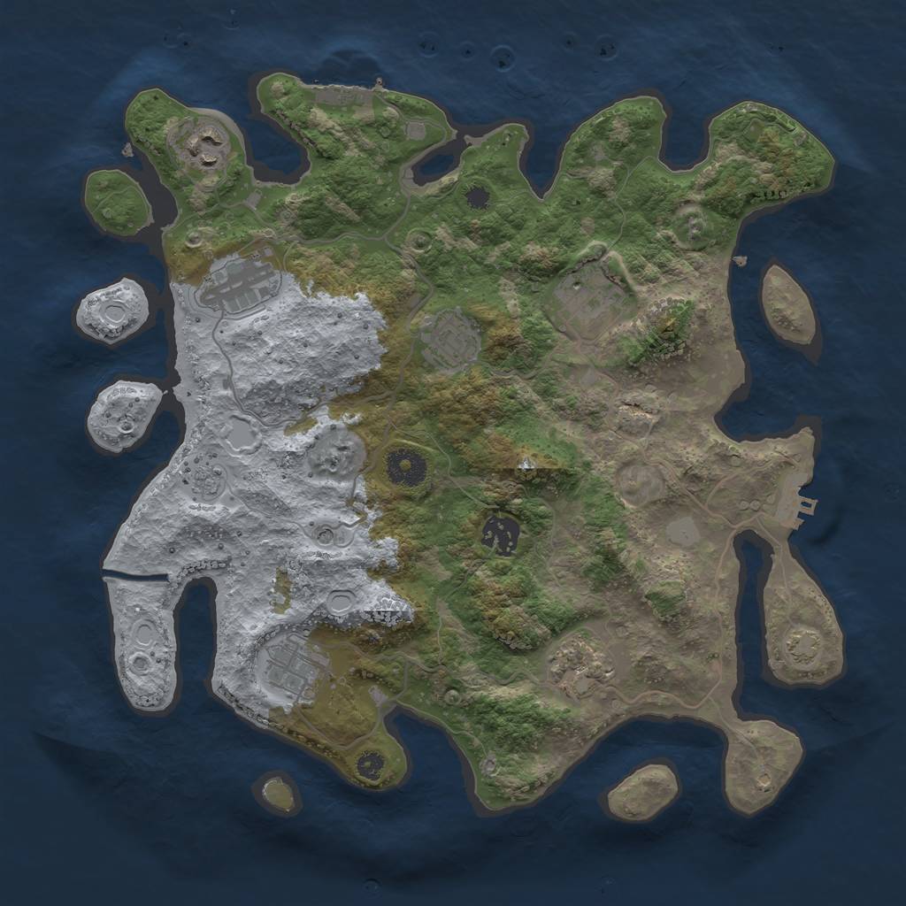 Rust Map: Procedural Map, Size: 3450, Seed: 94899406, 15 Monuments
