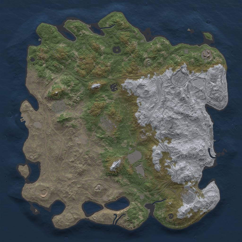 Rust Map: Procedural Map, Size: 4500, Seed: 1978715219, 18 Monuments