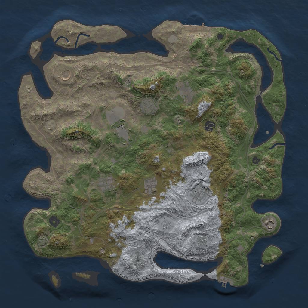 Rust Map: Procedural Map, Size: 4250, Seed: 97031943, 18 Monuments