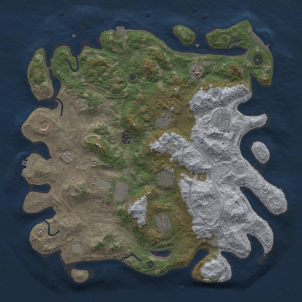 Rust Map: Procedural Map, Size: 4250, Seed: 5642, 17 Monuments