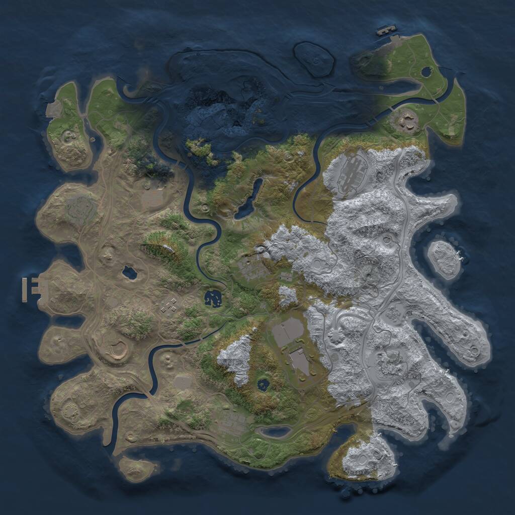 Rust Map: Procedural Map, Size: 4250, Seed: 5642, 17 Monuments