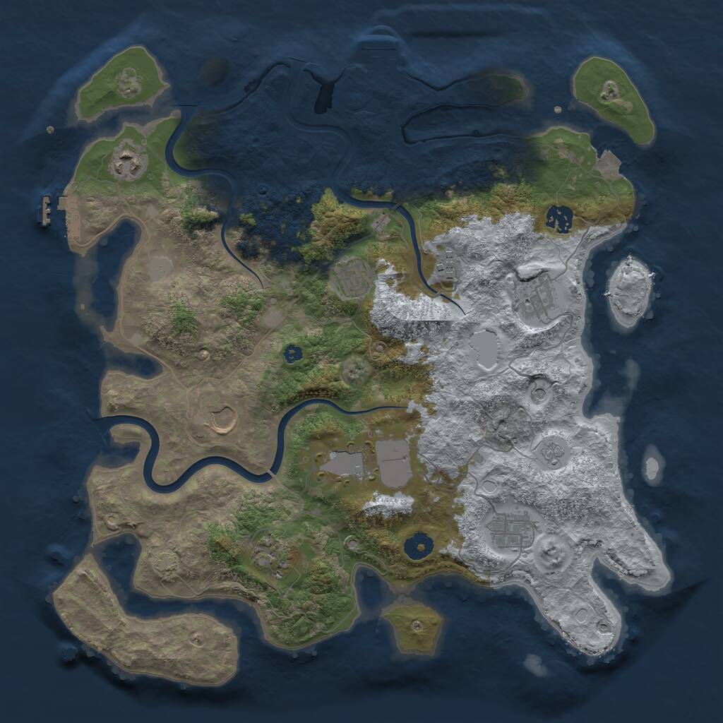 Rust Map: Procedural Map, Size: 3900, Seed: 31524674, 15 Monuments