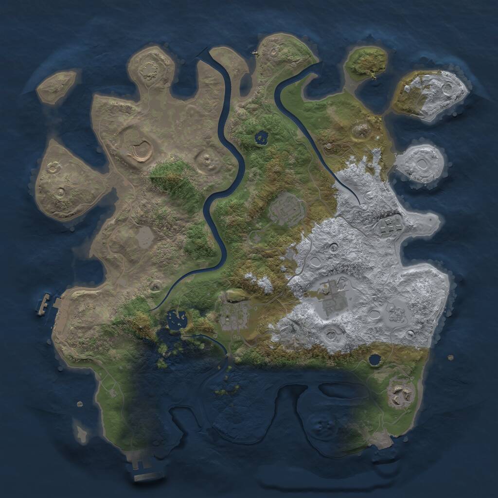 Rust Map: Procedural Map, Size: 3500, Seed: 45181213, 13 Monuments