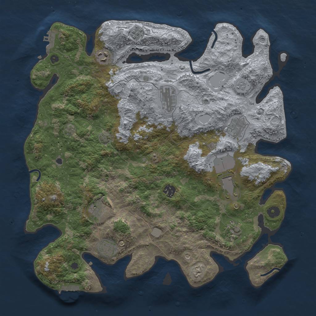 Rust Map: Procedural Map, Size: 3900, Seed: 99169620, 17 Monuments