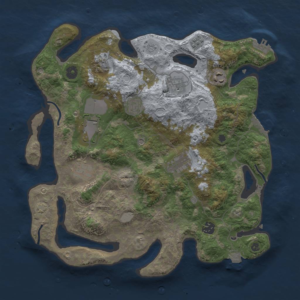 Rust Map: Procedural Map, Size: 3550, Seed: 18248597, 17 Monuments