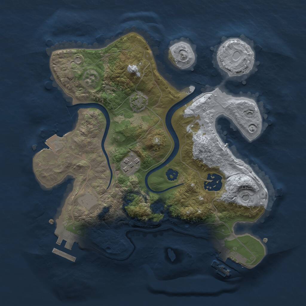 Rust Map: Procedural Map, Size: 2500, Seed: 14549, 7 Monuments