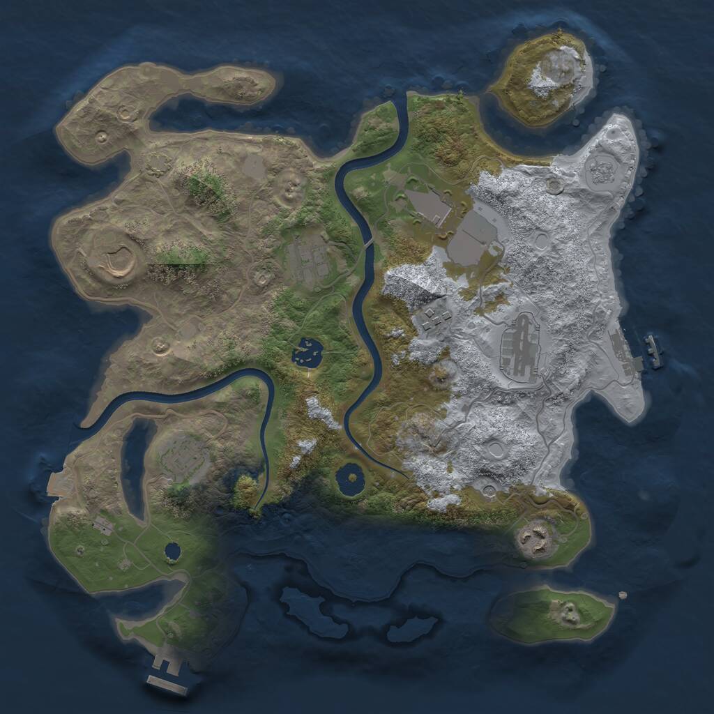 Rust Map: Procedural Map, Size: 3500, Seed: 8496512, 14 Monuments