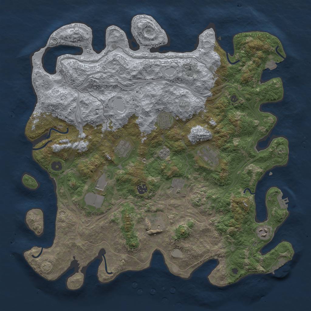 Rust Map: Procedural Map, Size: 4400, Seed: 65249695, 17 Monuments