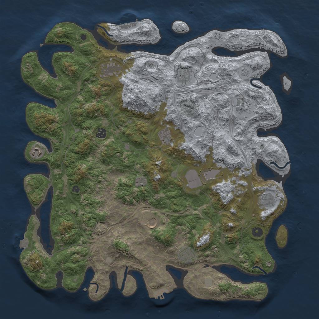 Rust Map: Procedural Map, Size: 4500, Seed: 217251234, 19 Monuments