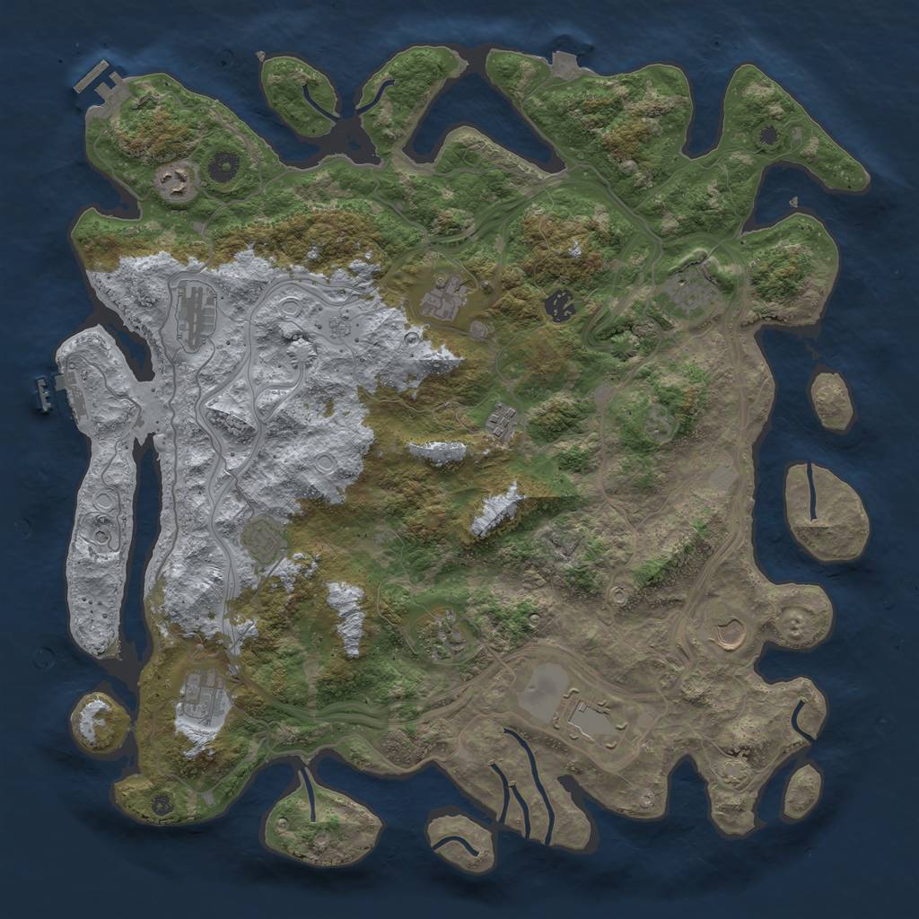 Rust Map: Procedural Map, Size: 4400, Seed: 31522502, 19 Monuments