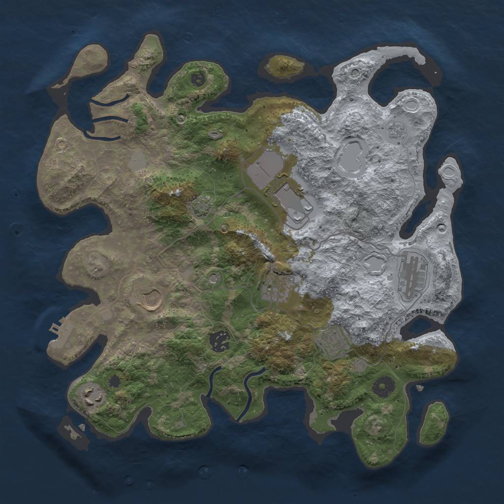 Rust Map: Procedural Map, Size: 3500, Seed: 730105440, 14 Monuments