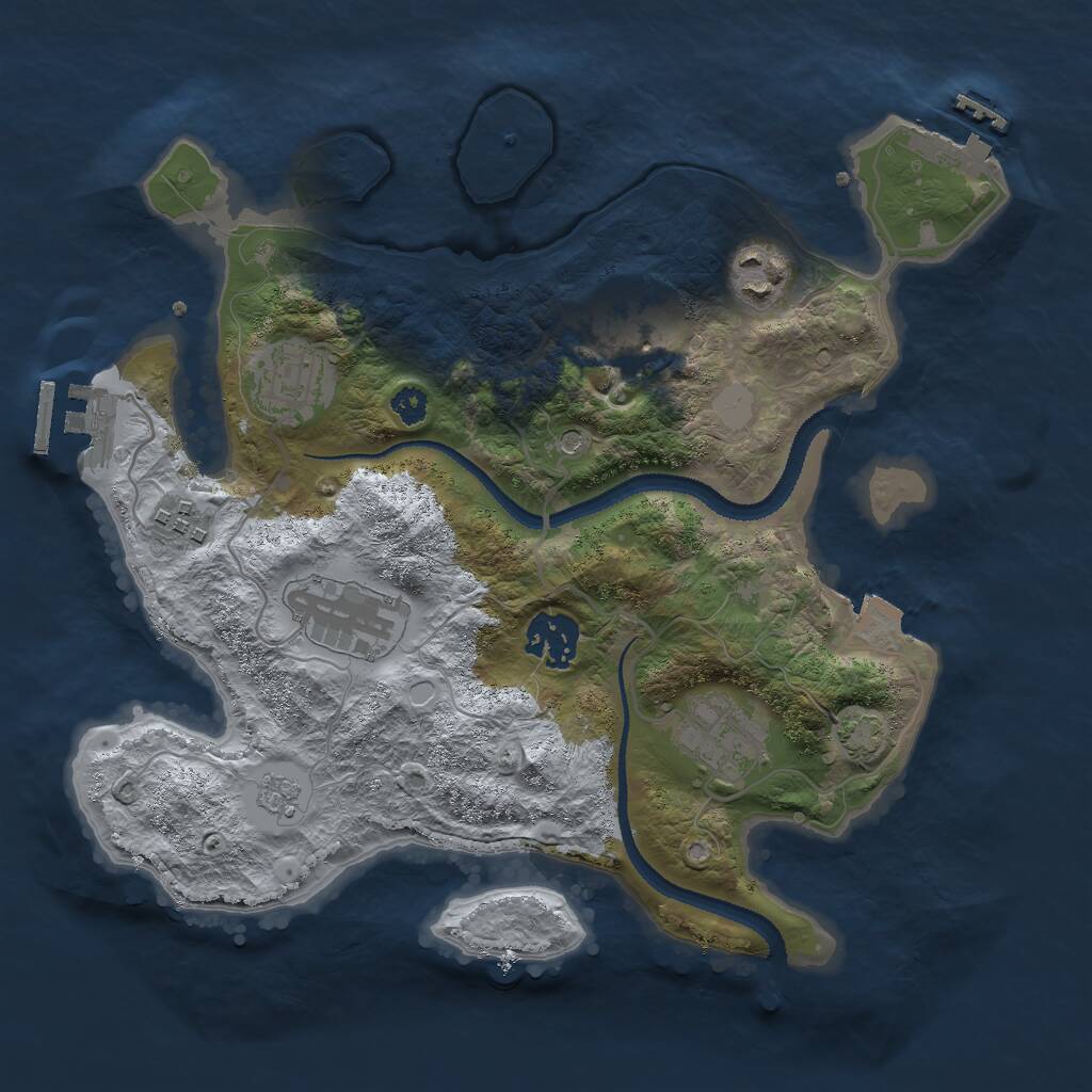 Rust Map: Procedural Map, Size: 3000, Seed: 87765135, 13 Monuments