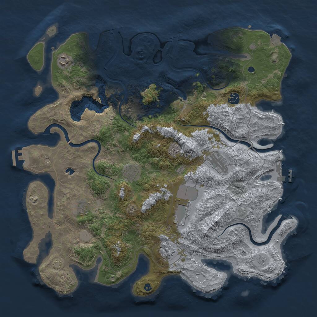 Rust Map: Procedural Map, Size: 4100, Seed: 65295313, 14 Monuments