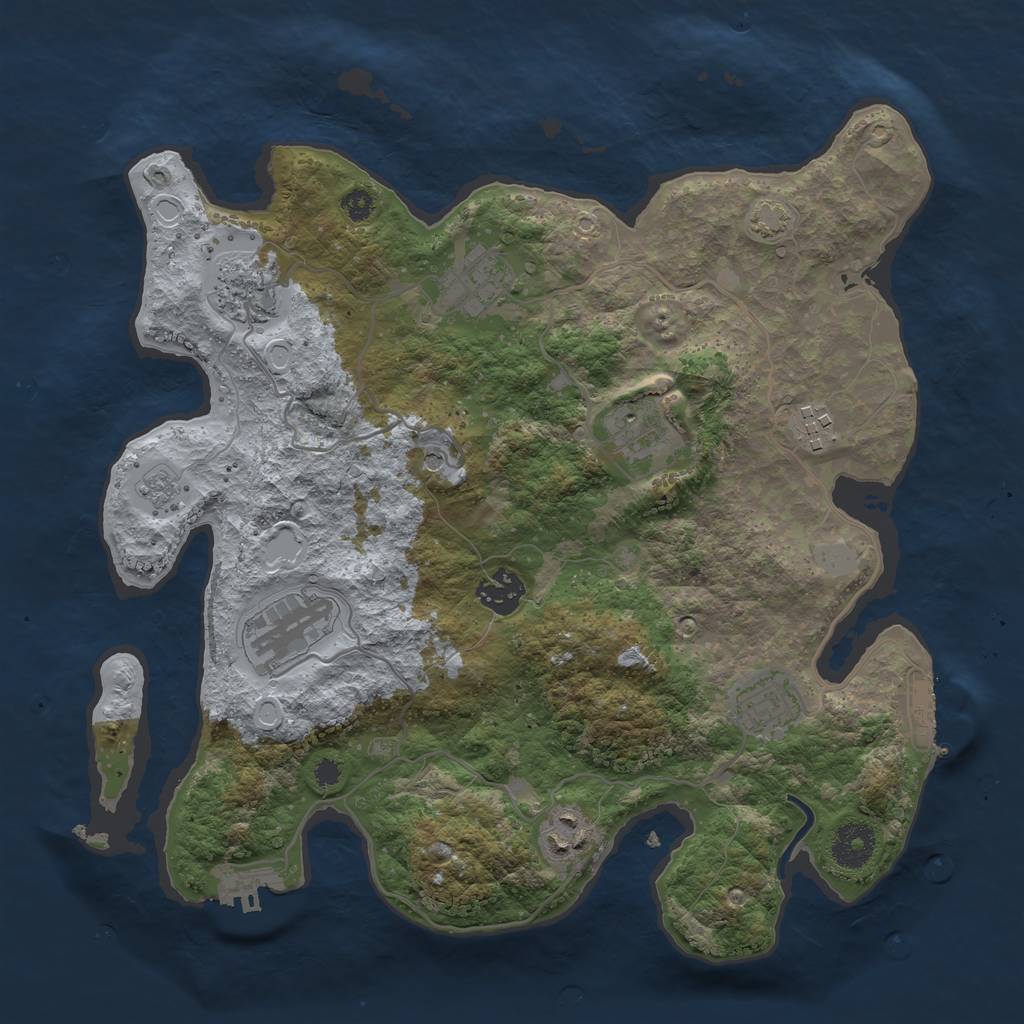 Rust Map: Procedural Map, Size: 3400, Seed: 33965308, 16 Monuments