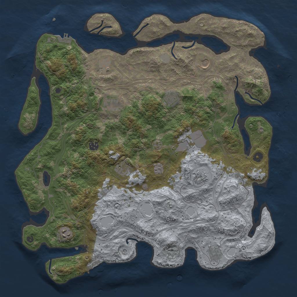 Rust Map: Procedural Map, Size: 4500, Seed: 91913813, 19 Monuments