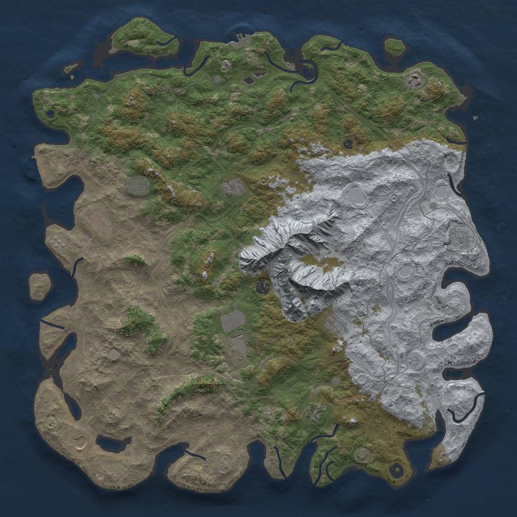 Rust Map: Procedural Map, Size: 5500, Seed: 892453297, 19 Monuments