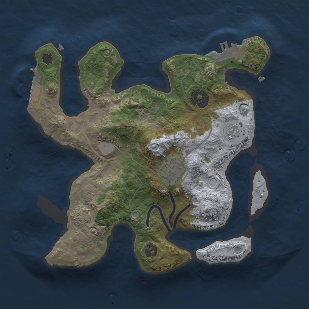 Rust Map: Procedural Map, Size: 2500, Seed: 498712612, 8 Monuments