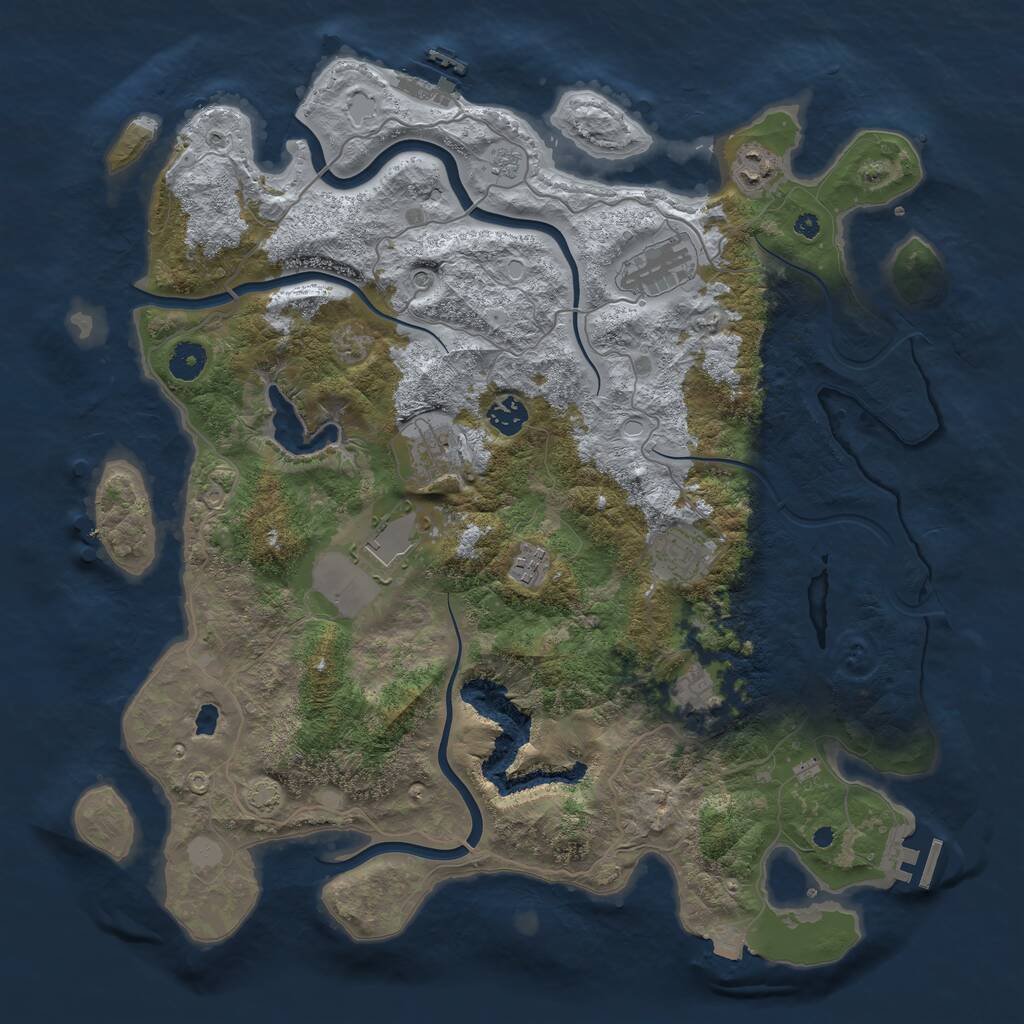 Rust Map: Procedural Map, Size: 4100, Seed: 2862073, 14 Monuments