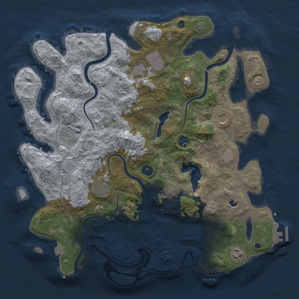 Rust Map: Procedural Map, Size: 4100, Seed: 70710268, 15 Monuments
