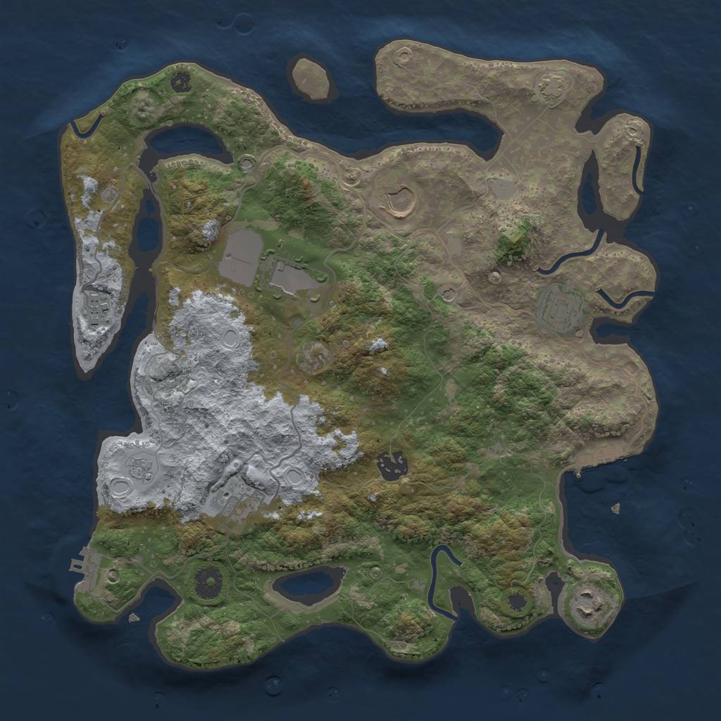 Rust Map: Procedural Map, Size: 3500, Seed: 78506536, 15 Monuments