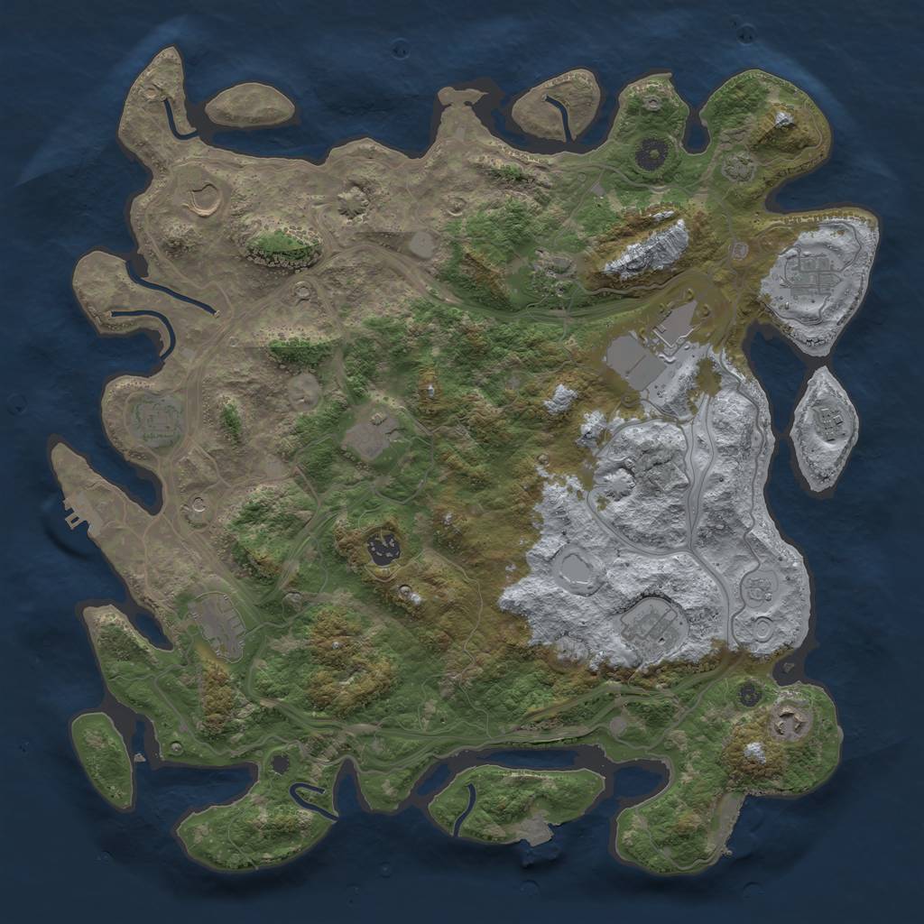 Rust Map: Procedural Map, Size: 4250, Seed: 186377421, 19 Monuments